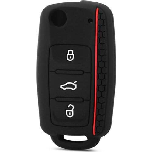 The Remote Control Key Silicone Case For Volkswagen Sagitar Polo Tiguan Touareg Bora Golf Phaeton Seat Skoda Car Key Accessories