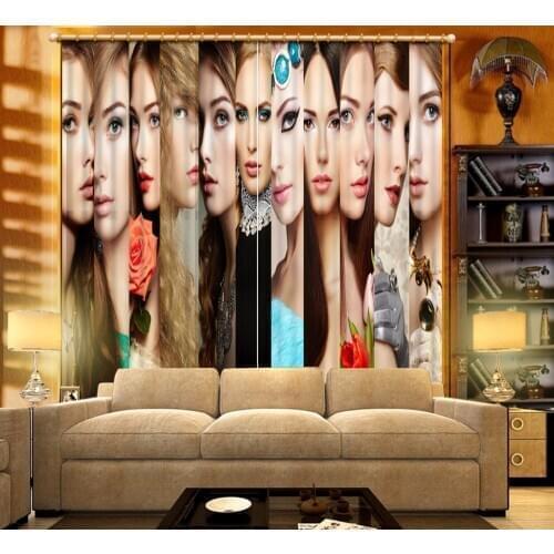 Modern Fashion Blackout Bedroom Curtains Woman Photo Curtains Drapes For Living Room Sexy Woman Curtain 3D Decoration