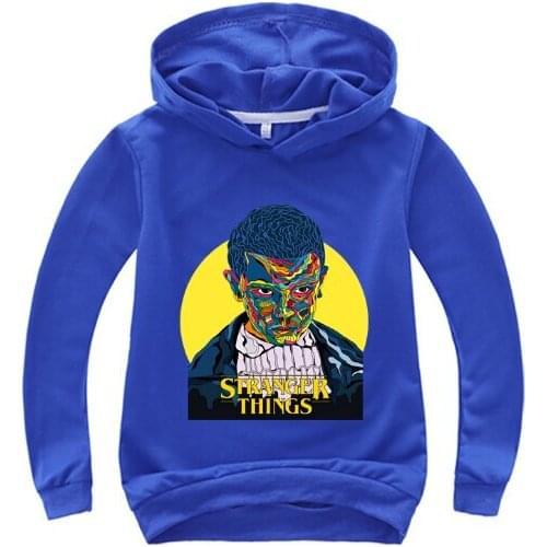 Stranger Thing Print Boys Girls Hoodies Spring Autumn Outerwear Kids Hooded Sweatshirt Clothes Children Long Sleeve Pullover Top