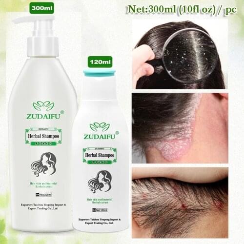 120Ml Zudaifu Herbal Ginseng Keratin Hair Treatment Shampoo Mite Growth and Removal Care Repair Hair Antibacterial Serum