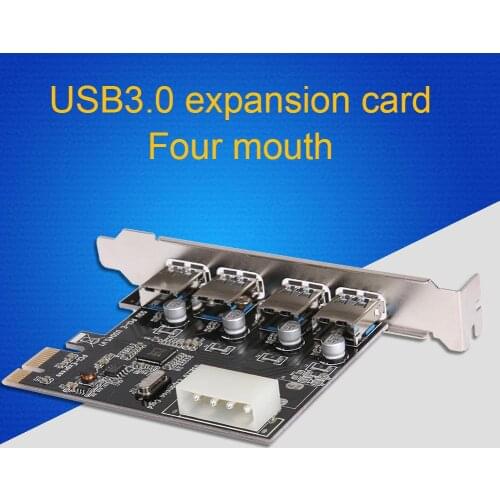 USB3.0 Expansion Card 4 Ports PCI-E to USB3.0 Computer Expansion Card 4Pin Connector HUB for Desktop Computer PC