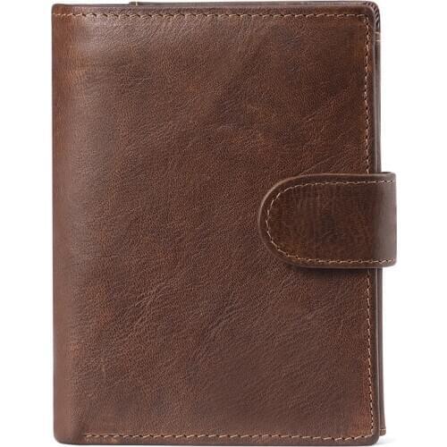 First Layer Real Leather Multi-Card Bit Retro Card Holder Vintage Mens Short Wallet Men Genuine Leather Clutch Wallets Purses