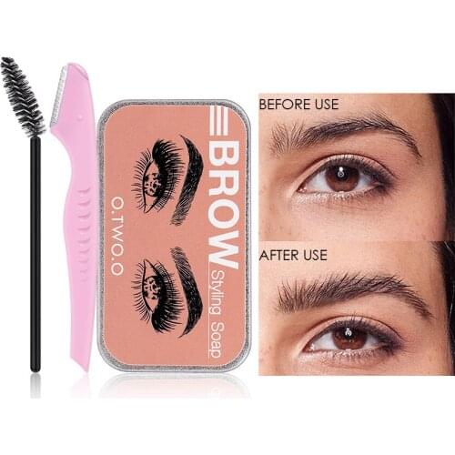 O.TWO.O Eyebrow Soap Wax With Trimmer Fluffy Feathery Eyebrows Pomade Gel For Eyebrow Styling Makeup Soap Brow Sculpt Lift