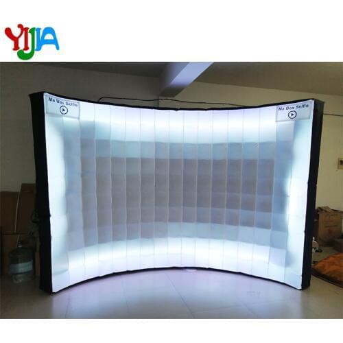3m Brightly LED Wall with LED Strips All Around Inflatable Photo Wall Backdrop Stand with Inner Air Blower for Weddings Party