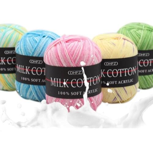 130M/Roll 3 Strands Yarn Warm Colorful Milk Wool Cotton Crochet Knitting Kid Clothes Doll Sweater Woolen Yarn Sewing Accessories