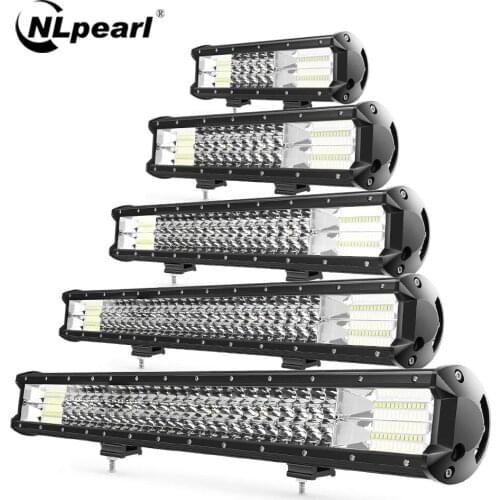 Nlpearl 9'' 14'' 20'' 26'' 4-Row Led Bar Light Offroad Combo Beam 72W 144W Led Work Light Bar for Truck SUV ATV 4x4 4WD 12V 24V