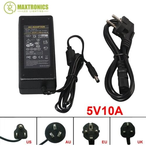 5V 10A LED Power Supply For WS2812B WS2811 LPD8806 WS2801 LED Strip Light DC5V Free Shipping
