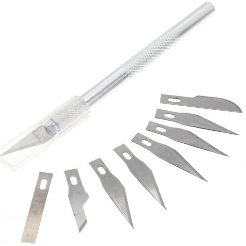 9pcs/lot Wood Paper Cutter Pen Knife Scalpel Steel Blades Engraving Knives for Crafts Arts Drawing DIY Repair Hand Tools