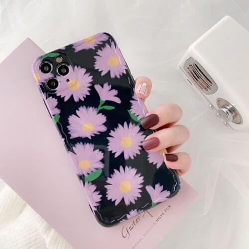 Retro Summer oil painting daisy flowers cute Phone case For iPhone 11 Pro Max X XS Max XR case for coque iPhone 7 8 7 Plus Case