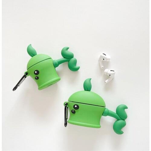3D Earphone Case For Airpods pro 2 3 Silicone Cute Plants pea Cartoon Cover For Apple Air pods Bluetooth Earbuds Earpods cases