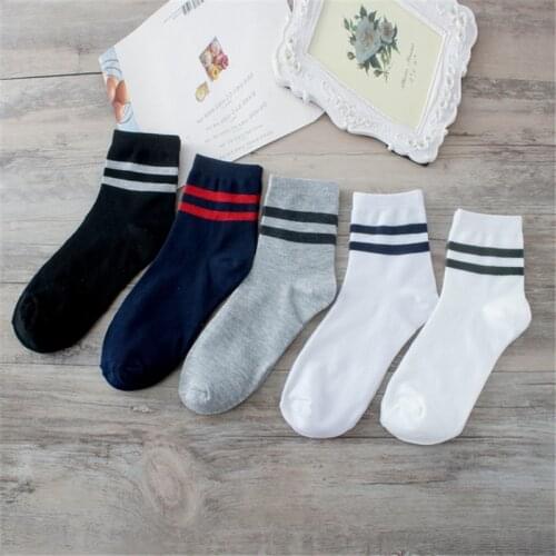 RANMO Autumn and winter Sports Men Socks Solid color Stripe Business Medium Socks