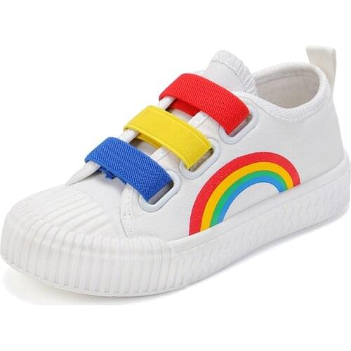 Rainbow Children Walking Shoes Kids Boys Girls Breathable Canvas Shoes Summer Anti-Skid Sports Sneakers Spring Fashion Flats