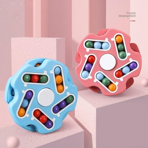 Children Double-sided Hamburger Rotating Magical Soybean Fingertip Cube Kids Educational Stress Relief Fidget Toy