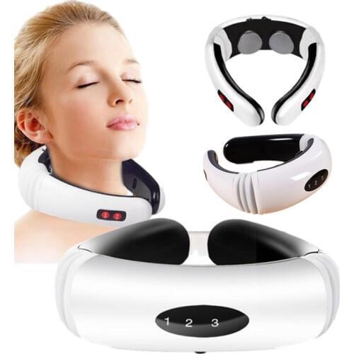 Electric Pulse Neck Shoulder Massager 6Modes Pain Relief Health Care Relaxation Cervical Vertebra Infrared Heating Physiotherapy