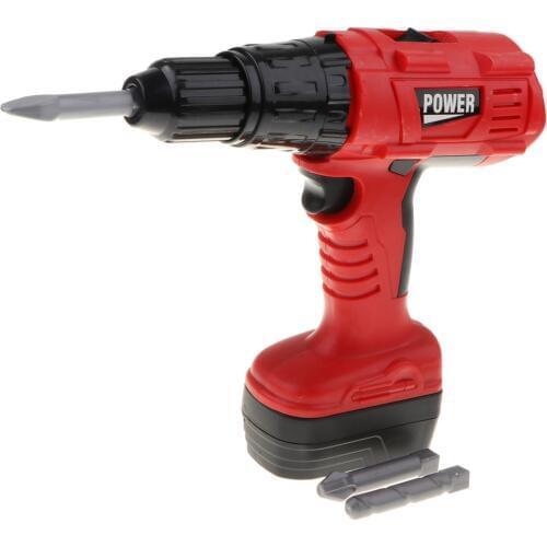 Power Tool Pretend Play Realistic Looking & Working Dual Rotating Drill Tool Kids Electric Simulation Toys for Boys