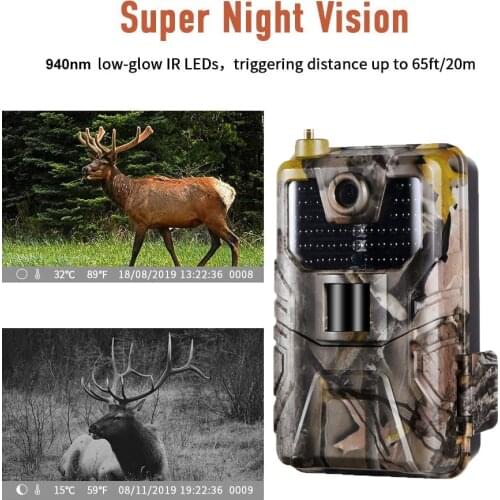 20MP 1080P Wildlife SMS MMS SMTP Trail Camera Photo Traps Night Vision 2G Email Cellular Hunting Cameras HC900M Surveillance