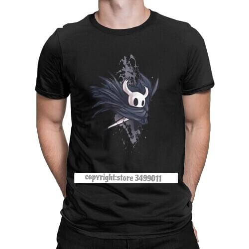 Hollow Knight Tshirts Men Skull Video Game Casual Premium Cotton Tee Shirt O Neck Fitness Tops T Shirt Camisas