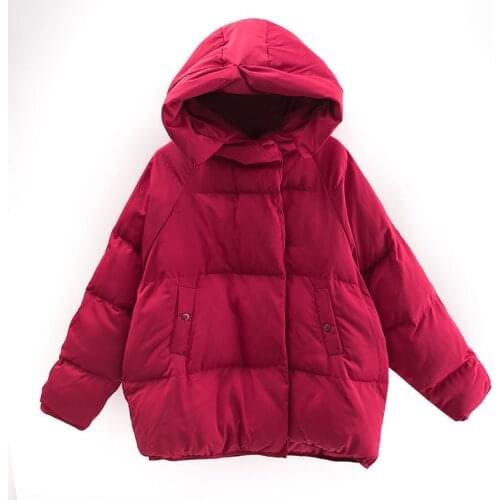 Parker Cotton Jacket Womens Winter Korean Version Of The New Hooded Solid Color Long-sleeved Zipper Short Fashion Commuter Top