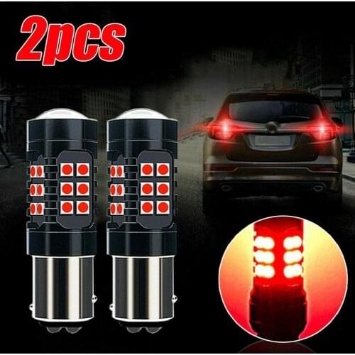 Red 1157 LED Brake Light BA15S 21SMD Strobe Flashing Bulb Tail Accessories Stop Brake Lamp Blinking S7L8