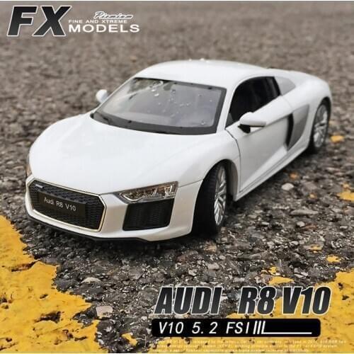 WELLY 1:24 Audi 2016 R8 V10 Car sports car simulation alloy car model crafts decoration collection toy tools gift