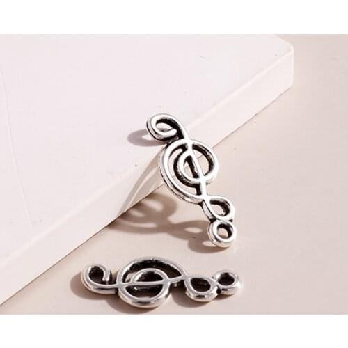 50pcs/lot 9*20mm Trendy Metal Silver Color Music Note Charms Pendants Fit Earrings Necklaces DIY Making Jewelry Findings