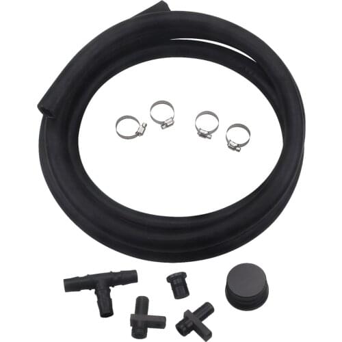 PCV Reroute Kit Hose Reroute Assembly Kit For 2004.5-2010 Duramax 6.6L Black