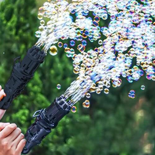 New Kids Gatling Bubble Gun Toys Summer Automatic Soap Water Bubble Machine For Children Toddlers Indoor Outdoor Wedding Bubble