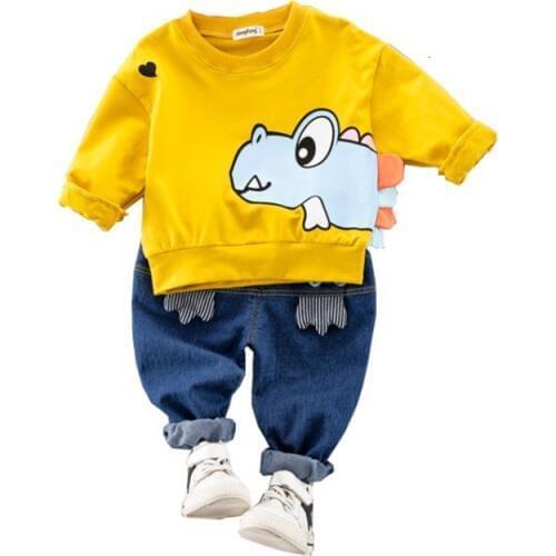 Baby Girls Boys Clothing 2020 Spring Toddler Children Clothes Suit Cotton Dinosaur Kid T Shirt Pants 2Pcs/Sets Infant Tracksuits