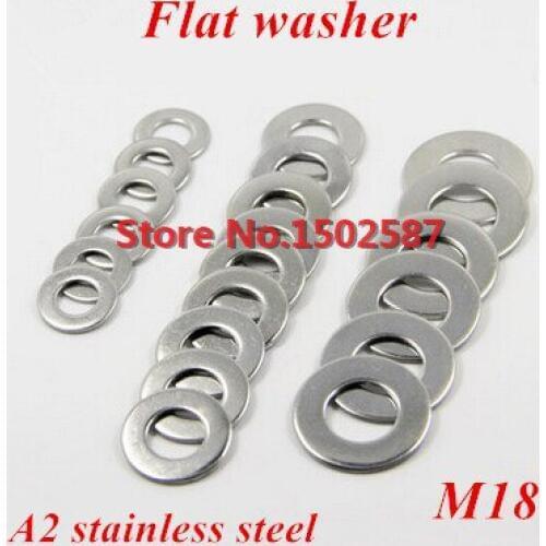 20 Pieces M18*34*3.0 Thick DIN 125 Flat Washer A2-70 Stainless Steel SS304 m18 Ring Gasket