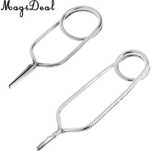 2pcs Stainless Steel Fly Tying Hackle Pliers Designed for Fishing Enthusiast