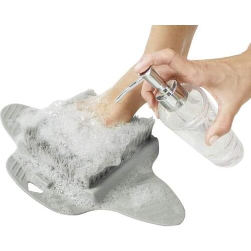 Silicone Foot Brush Massage Slippers Back Body Bath Brush Remove Dead Skin Shower Foot Scrubber with Non-slip Sucker Massage