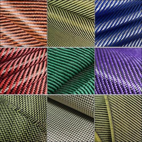 Kevlar blended fabric, black 3K carbon fiber + yellow Kevlar, DIY motorcycle and auto parts surface decoration 1M*1M free shippi
