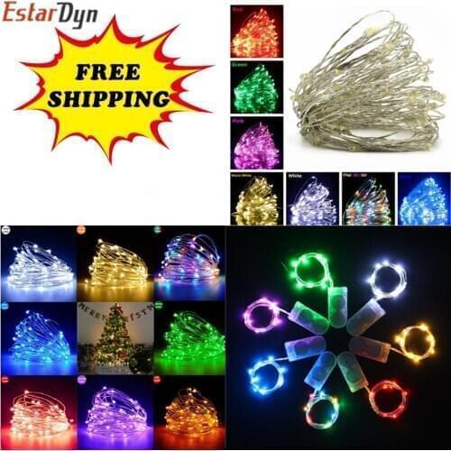 LED String light Strip Silver Wire Fairy warm white Garland Home Christmas Wedding Party Decoration Powered by Battery 1-5m