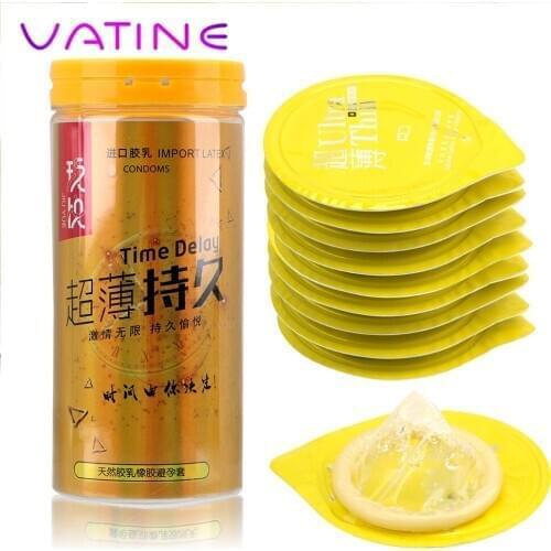 VATINE 10Pcs/set Ultra thin Natural Latex Condom with Full Oil Penis Sleeve Erotic Sex Toys for Men Adult Products