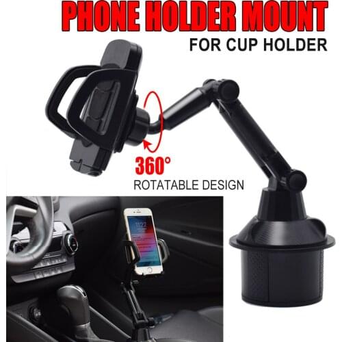 Long Arm Universal 360 Degree Adjustable Gooseneck Cup Holder Cradle For Cell Phone Cup Holder Stand Cradle Car Mount
