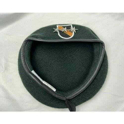 VIETNAM WAR US ARMY 5ST SPECIAL FORCES Blackish GREEN BERET 3 STAR LIEUTENANT GENERAL CAP Military Store