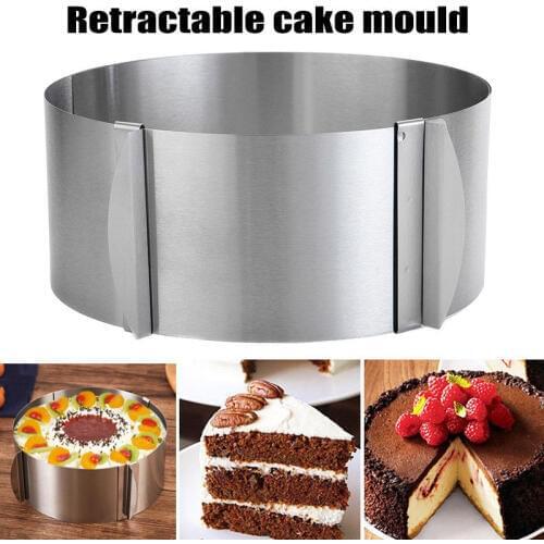 Retractable Stainless Steel Circle Mousse Ring Cake Mould Mold Size Adjustable Bakeware Cake Pan Home Baking Cake Molds Tools