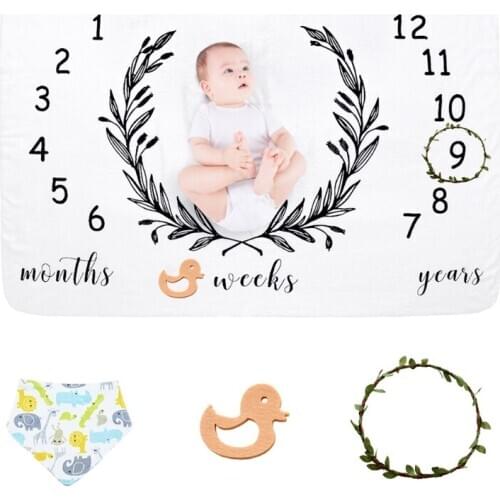 1 Set Baby Monthly Record Growth Milestone Blanket Newborns Photography Props U7EE