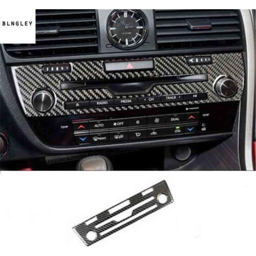 1pc Epoxy glue carbon fiber grain Central control CD panel decoration cover for 2016 2017 2018 Lexus RX300 270 200T 450H