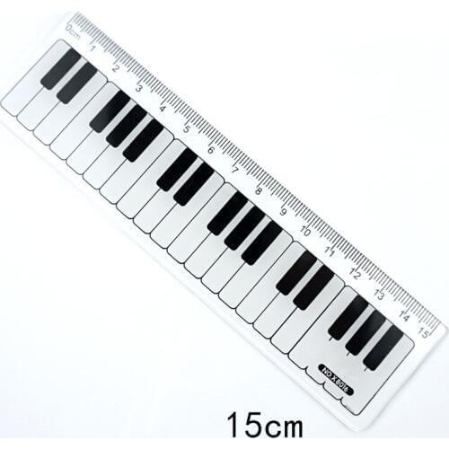 1 pcs music Black and white piano keys ruler 15cm straight ruler students gifts
