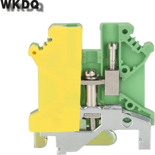 10pcs USLKG 5N Ground Din Rail Screw Terminal Block PE With The Same Shape To Universal Connector Conductors