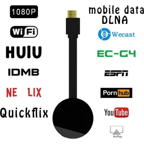 1080P Wireless Display Wecast G4 for HDMI-compatible Android iOS YouTube Airplay Support 4G Cellular Data Casting Media Streamer