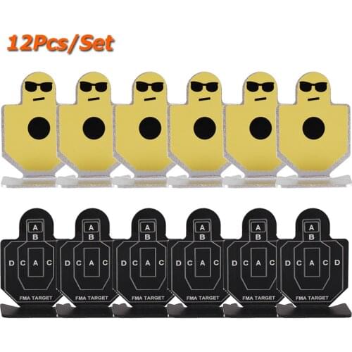 12Pcs/Set Airsoft Pistol Gun Shooting Target Metal Shooting Practice Target Tactical Hunting Shooting Aim Target Set