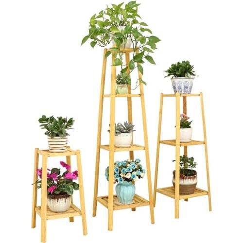American Solid Wood Flower Stand Living Room Furniture Floor Multi-layer Flower Stand Rack Round Layer Storage Flower Shelf