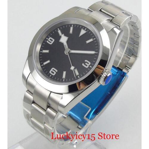 Polished Automatic 39mm Men Watch Sterile Dial Sapphire Glass Mental Strap MIYOTA Movement Deployment Clasp