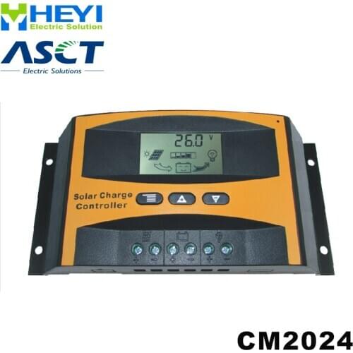 CM2024 solar controllers with large terminal blocks 10A 12V / 24V solar controller pwm LCD display for solar power systems