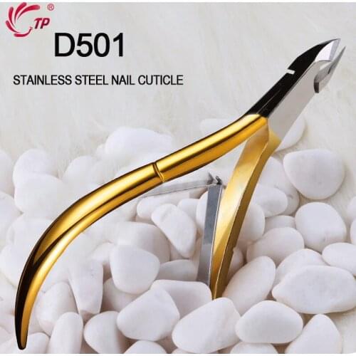 D501 Cuticle Scissors High Quality Stainless Steel Nail Nipper Clipper Nail Art Golden Handle Vietnamese Cutter Tool Accessories