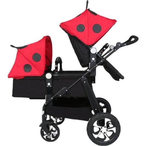 KID1ST twins baby stroller double front and rear double pram Aluminum alloy frame in multiple colors