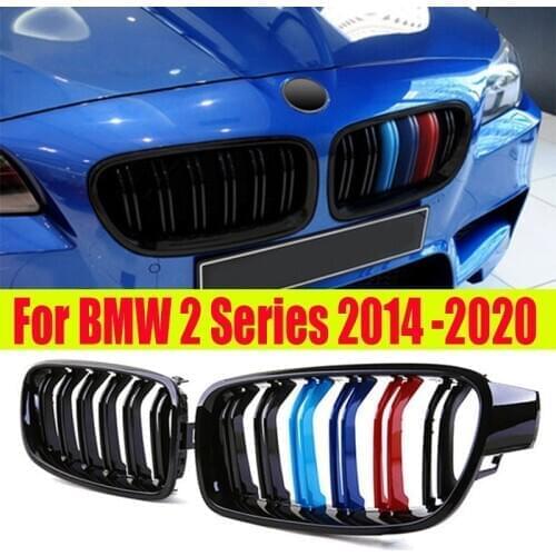 For BMW F45 F46 2-Series 2014~2020 Gloss Black M Look Front Hood Grille