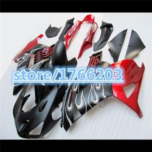 For Zx14 Zx-14r 10 11 Fairings for Kawasaki Zx14r 2009 Black Red Frame Motorcycle Fairing ZZ-R1400 2006 - 2011 white flame